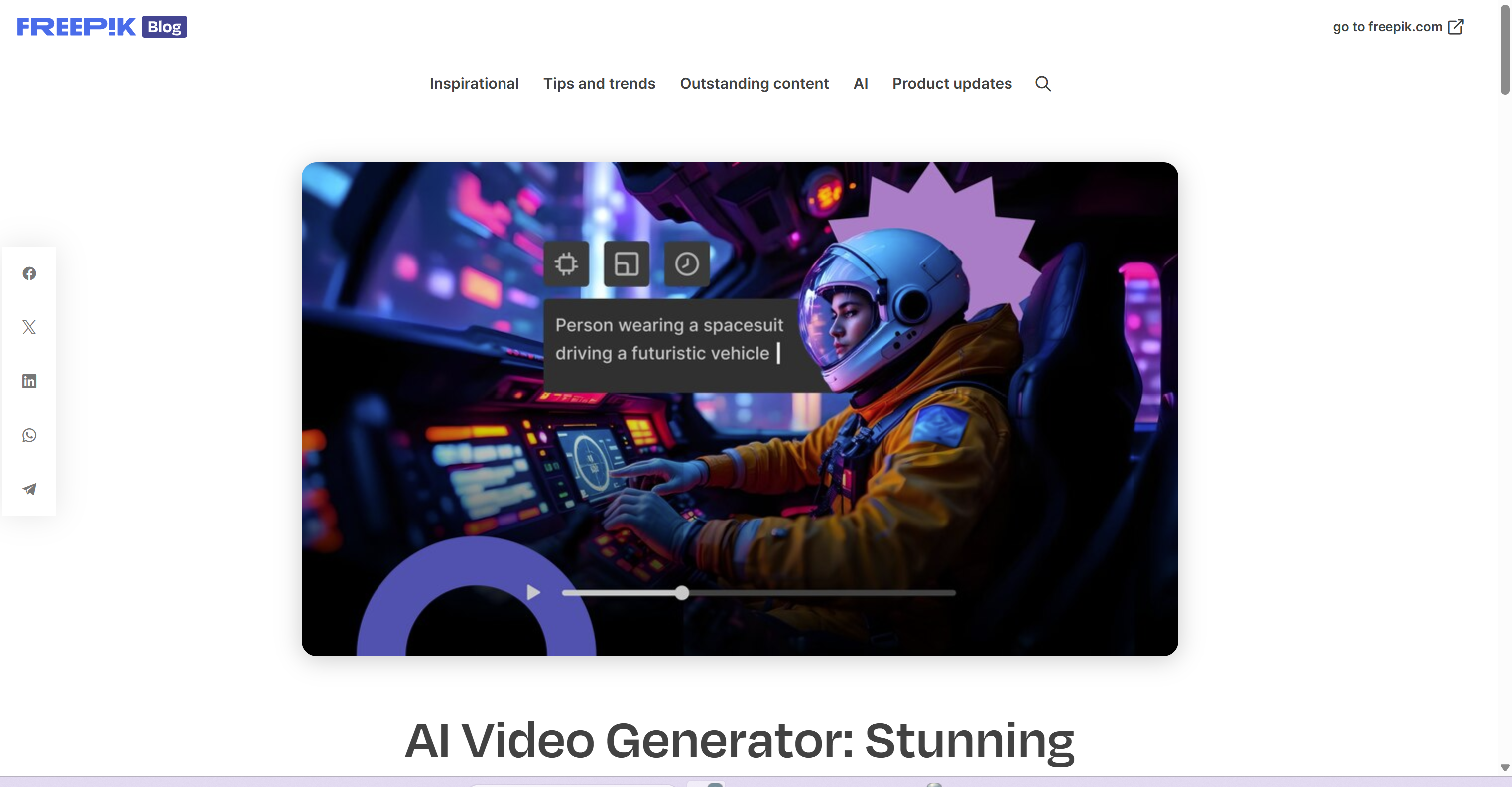 Freepik AI Video Generator: Create Videos from Text, Images, Logo